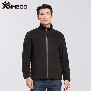 simboo双面绒抓绒衣男冬季加厚保暖卫衣毛绒开衫休闲珊瑚绒外套女