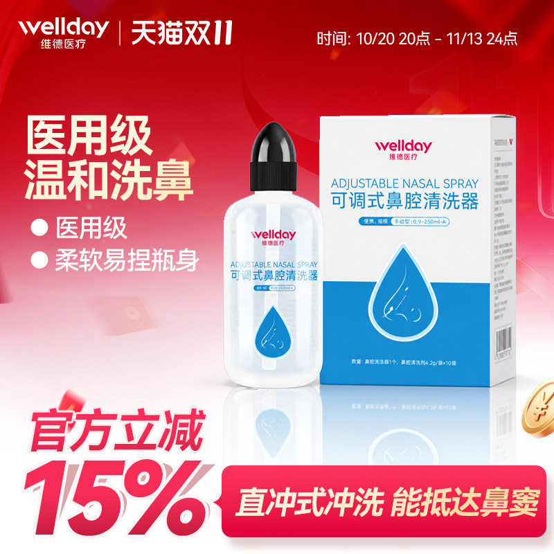 维德洗鼻器鼻腔冲洗器大人鼻炎儿童手动式洗鼻海盐水喷雾壶洗鼻盐