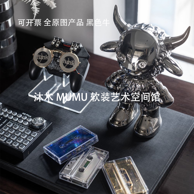 样板间书房儿童房电竞吃鸡游戏主题潮玩手柄金属磁带音乐组合摆件