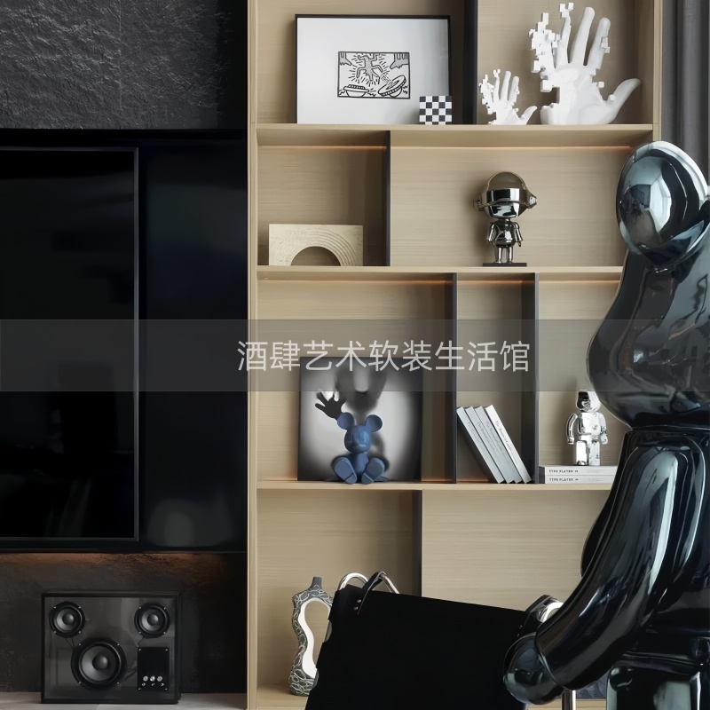 简约样板间儿童房潮玩主题摆件男孩房柜内创意装饰画几何软装饰品图片