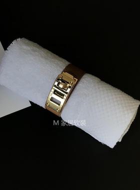 轻奢浴巾方巾毛巾扣样板房卫生间浴室柜展厅洗手台软装饰品摆件