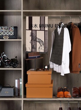 样板间衣柜男士西服帽子托盘格子围巾皮鞋软装陈列套装组合