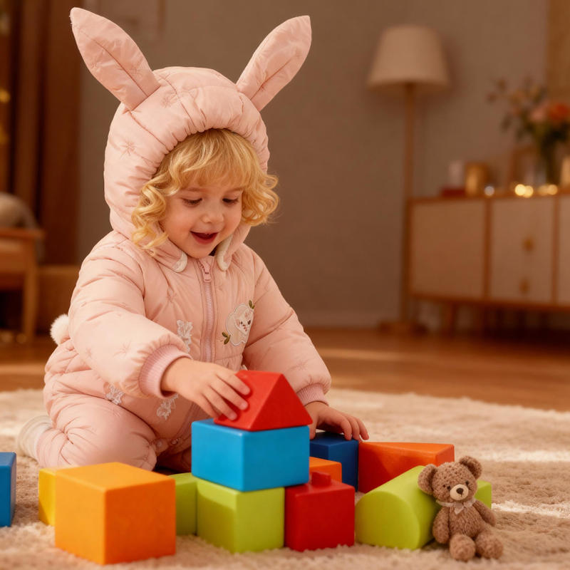 婴儿冬季超厚连体衣男女宝宝加绒加厚300g保暖外出服一件过冬爬服