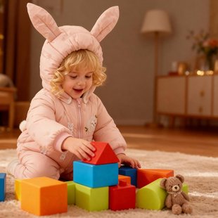 婴儿冬季超厚连体衣男女宝宝加绒加厚300g保暖外出服一件过冬爬服