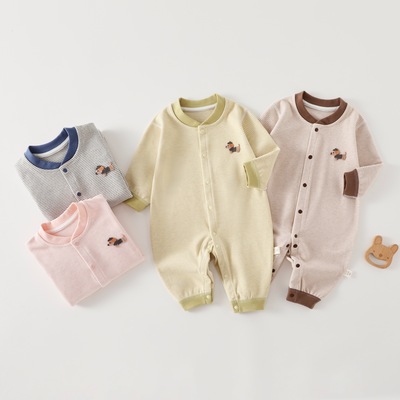新生儿秋冬季婴儿保暖羊绒蚕丝连体衣冬季打底服男女宝宝睡衣爬服