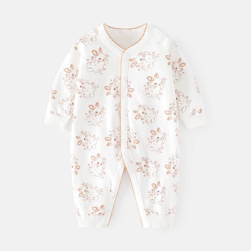 婴儿连体衣春秋纯棉男女宝宝长袖哈衣爬爬服家居服睡衣新生儿衣服