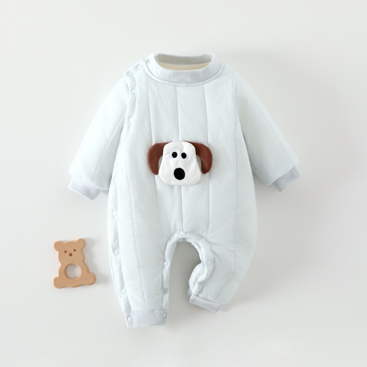 可爱冬季夹棉婴儿衣服连体衣宝宝加厚卡通长袖爬行服外出棉服哈衣