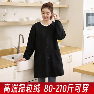 加肥大褂工作服 大码 罩衣加绒防水长袖 围裙女厨房家用防油秋冬款