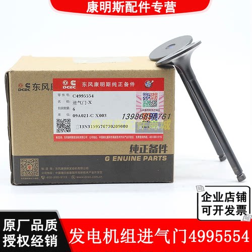 适用东风康明斯6BT5.9发动机6D102挖机发电机组进气门4995554