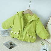 卡通洋气外套 纯色恐龙秋冬加厚加棉外套男女宝宝爆版 热卖 2025新款