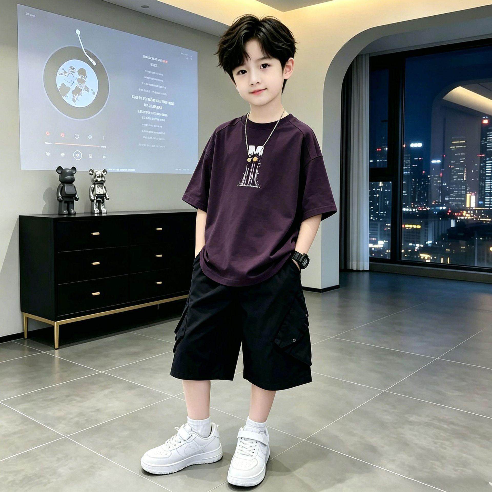 男童夏季短袖套装2026新款儿套装