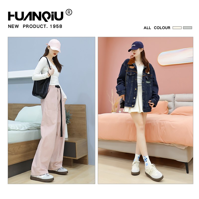 环球厚底德训鞋女2024春秋新款潮流夏季小众女R鞋休闲时尚百搭板