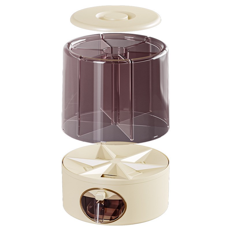 新款五谷杂粮收纳盒分隔旋转x米桶防虫防潮装大米储存罐水槽沥水