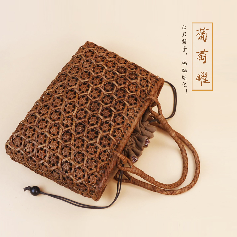 葡萄曜手提包手工编织