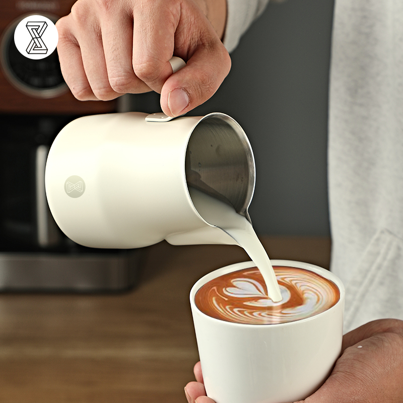 臻航专业咖啡大肚打奶缸拉花缸不锈钢鹰嘴意式打奶泡450ml拉花杯