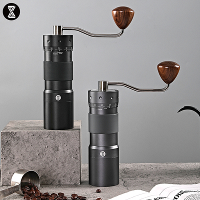 外调磁吸粉仓手摇咖啡磨豆机 家用七角锥刀研磨咖啡豆机 小清新风