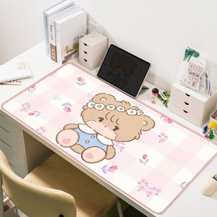 超大号鼠标垫可爱小熊加厚彩色锁边办公室桌垫游戏笔记本键盘垫子