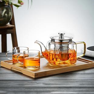 玻璃茶壶家用耐高温过滤泡茶壶办公室红茶茶具一人用单壶冲茶器