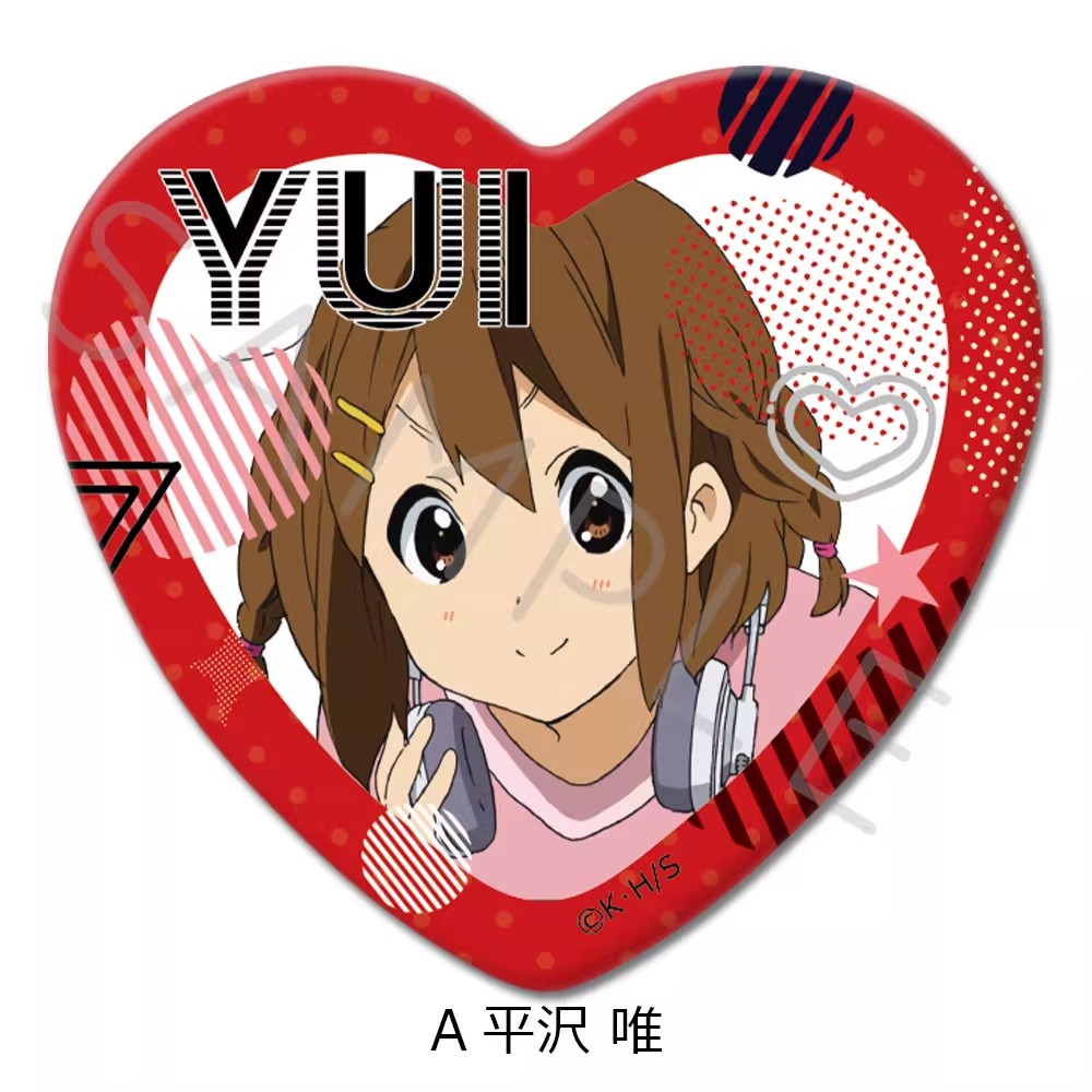 【香菜面包】预售  轻音少女 K-ON 耳机 正比心形吧唧徽章