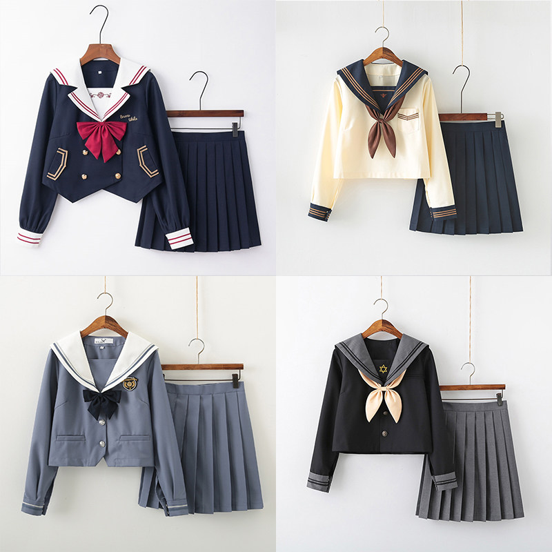 水手服jk套装女童制服裙正版原创百褶裙秋冬儿童女学生学院风全套