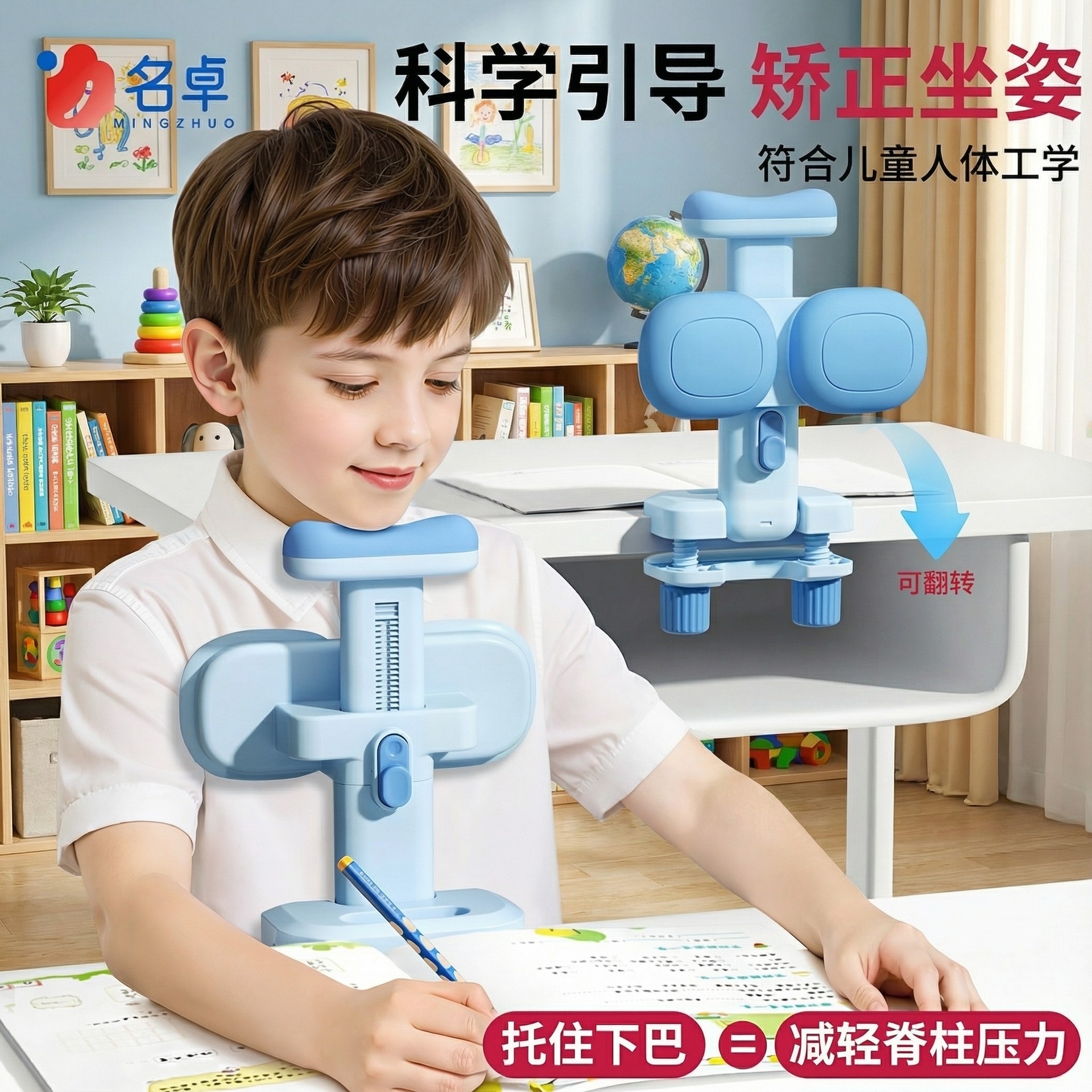 书桌坐姿矫正器小学生可托下巴写字姿势儿童正姿纠正防低头趴桌视力保护器写作业护眼学习桌书桌支架矫正驼背,文具电教/文化用品/商务用品,视力保护器/姿势矫正器,淘宝优惠券,粉丝福利购,淘宝优惠卷