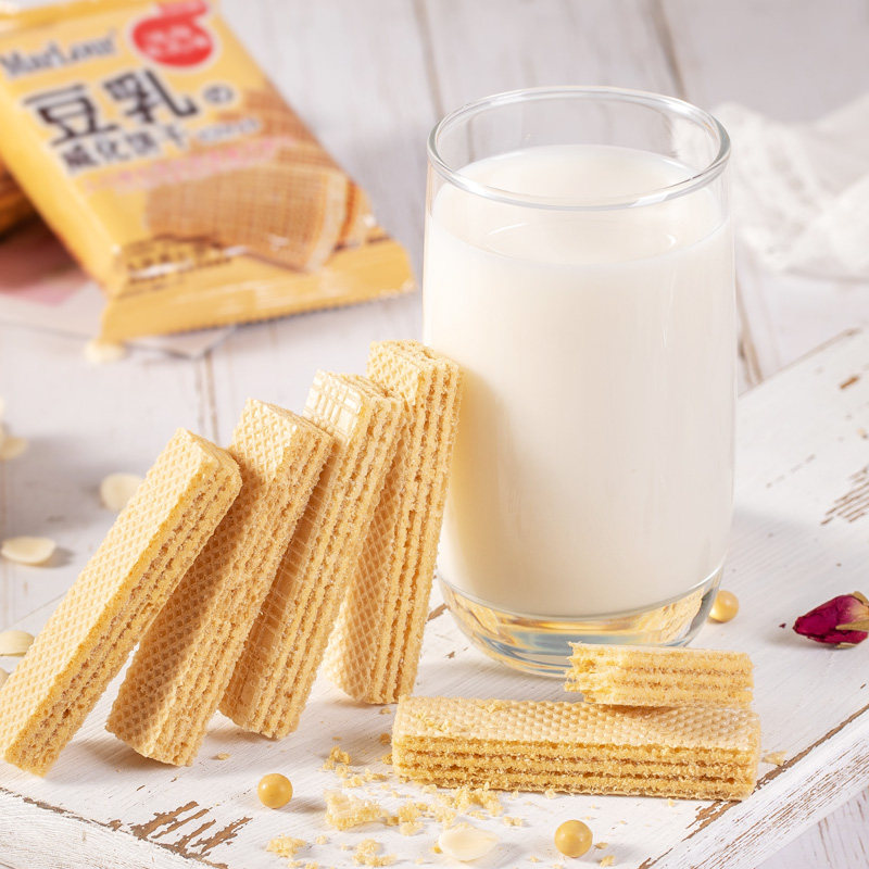 临期 MarLour万宝路茶点小吃零食夹心散装500g真丝豆乳威化饼干
