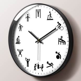 艺术钟表 健身房体育馆创意挂钟客厅大气墙钟挂表大号运动时钟个性