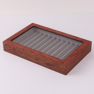 花梨木钢笔收纳盒木质钢笔展示盒钢琴烤漆钢笔文具木盒 12位