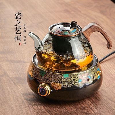 瓷之艺恒电陶炉煮茶套装日式家用煮茶壶煮茶炉玻璃煮茶器茶壶泡茶