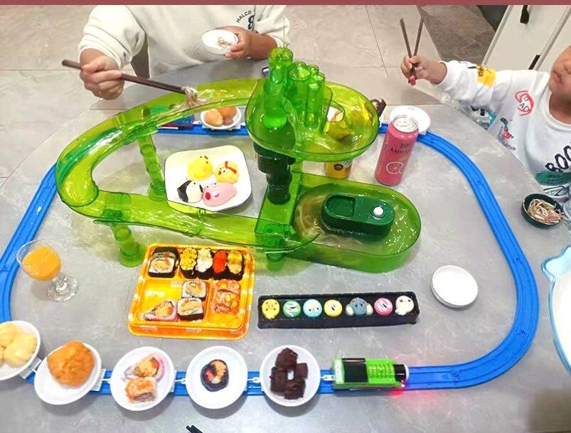 流水素面机竹筒大型旋转冷面滑梯家用迷你面线机凉面机甜品寿司台