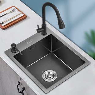 纳米水槽单槽304不锈钢厨房洗菜盆迷你小号吧台手工槽洗手池台下