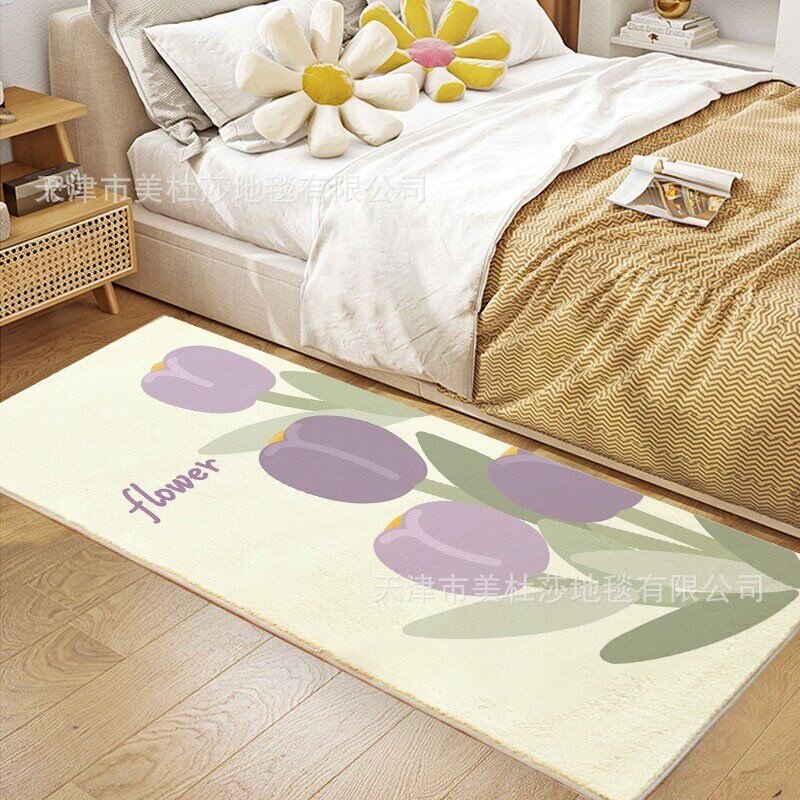 现代简约家用卧室床边毯榻榻米全铺隔凉地毯吸水加厚仿羊绒地毯