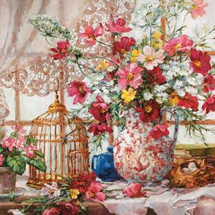 喜爱十字绣   Enjoy202-波斯菊  十字绣套件 DMC线 E线