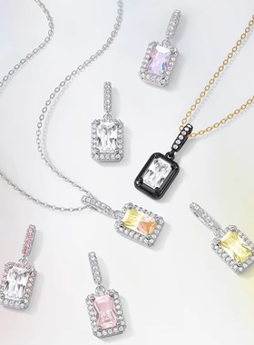 小方糖项链女轻奢高级感925纯银锁骨链多巴胺520情人节礼物女