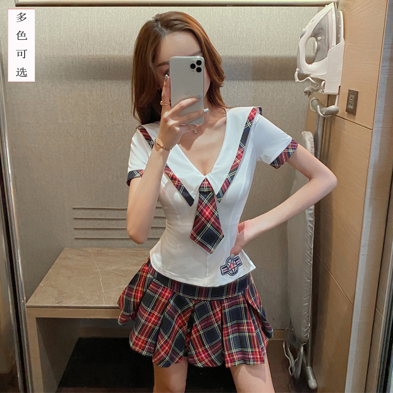 夜场公主服洗浴按摩百褶裙套装