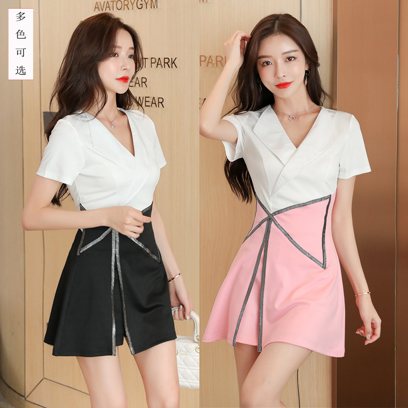 夏季套装连衣裙时尚两件套足浴技师工作服桑拿洗浴工装会所衣服女