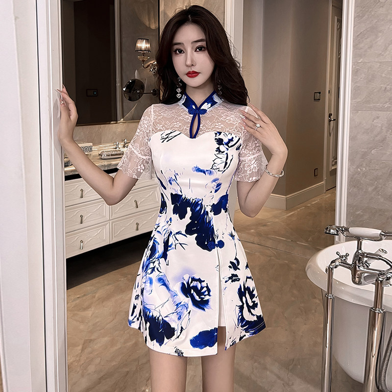 气质改良旗袍连衣裙女性感技师服
