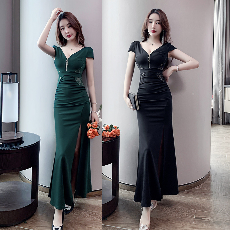 性感夜总会长款晚礼服夜场女装