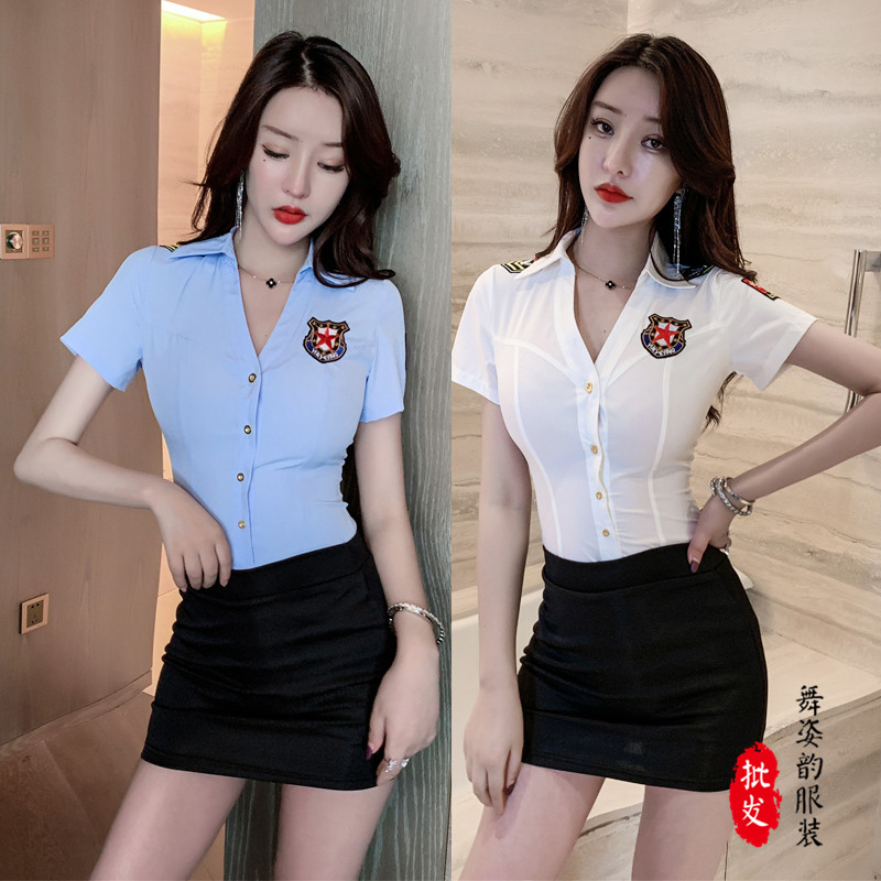 SEXY FOOT BATH FOOT THERAPY TECHNICIAN OVERALLS WOMENS 2022 NEW SLIMMING HOTEL BEAUTICIAN TEMPERAMENT SHIRT SET