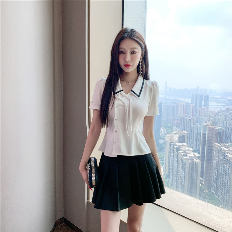 性感减龄百褶裙套装技师工作服