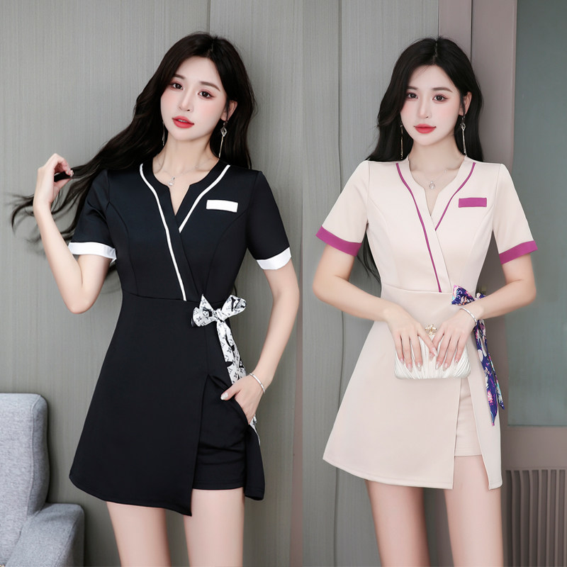技师工作服气质高端职业连衣裙