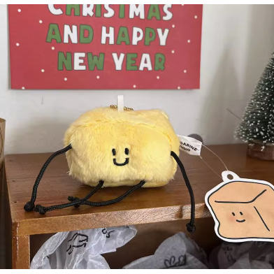 韩风可爱黄油小人挂件软萌毛绒钥匙扣背包挂件