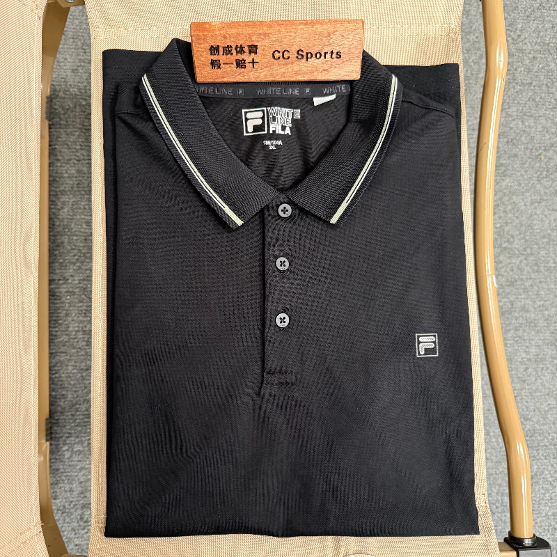 FILA 斐乐男针织短袖POLO衫2025新款时尚休闲凉感上衣F11M523105F