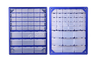 件分类整理架 蓝色桌面饰品积木收纳盒塑料抽屉式 零件箱手机电子元