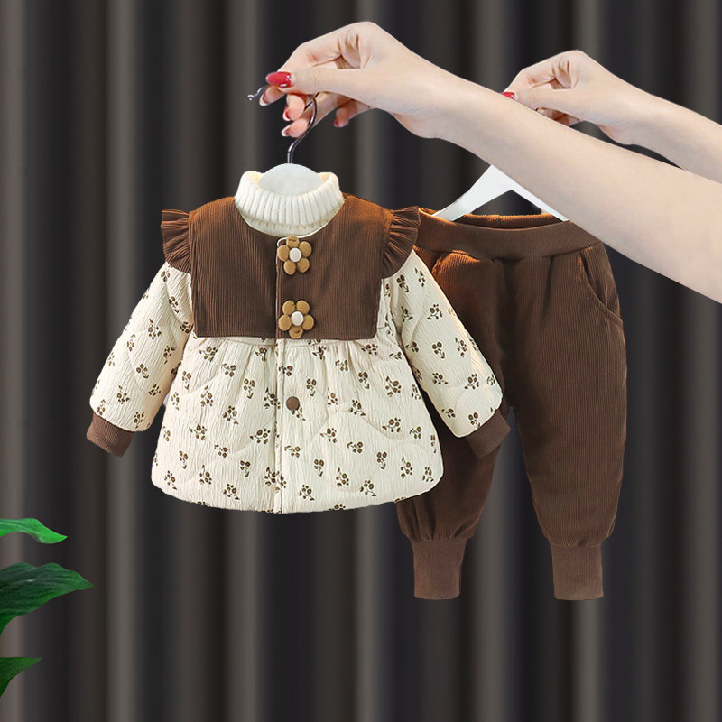 宝宝冬季外出棉服女童加绒棉衣套装儿童冬天棉袄棉裤新年冬装外套,童装/婴儿装/亲子装,套装,淘宝优惠券,粉丝福利购,淘宝优惠卷