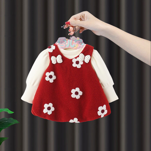 周岁女宝礼服女童冬季连衣裙套装