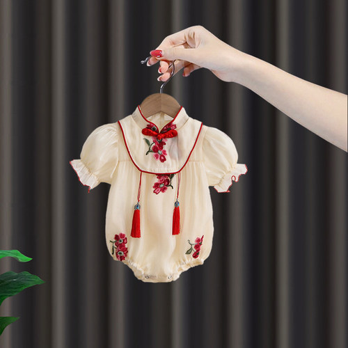 婴儿衣服夏季国风旗袍洋气哈衣