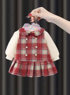 周岁女宝礼服女童冬季加绒连衣裙