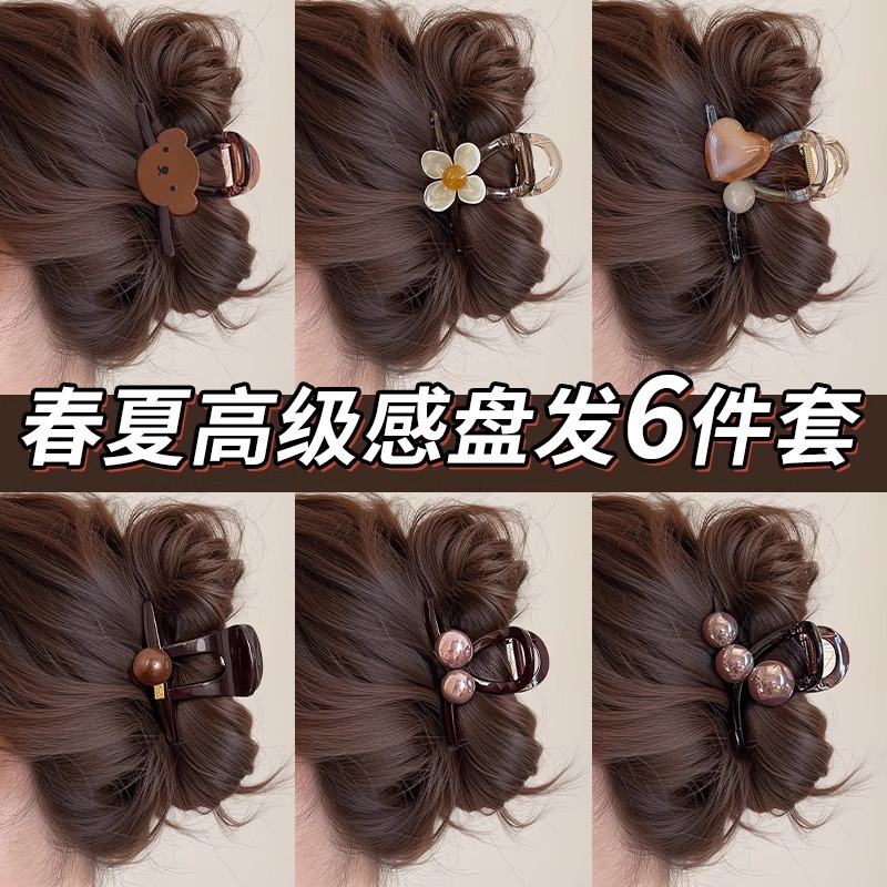 珍珠抓夹女2025新款高级感发夹发量少薄头发鲨鱼夹子头饰