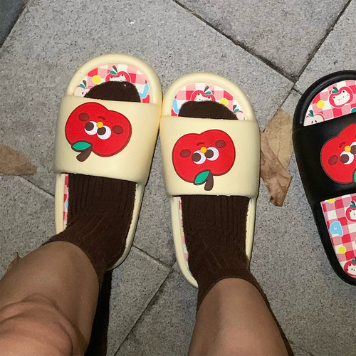 可爱红苹果撞色夏季防滑舒适卧室凉拖鞋轻便洗澡女士百搭新款拖鞋